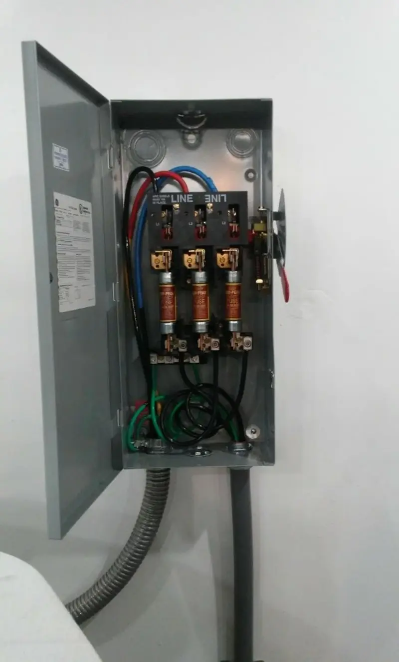Three-phase disconnect switch installed for Smoke Detector Installation in Credit River